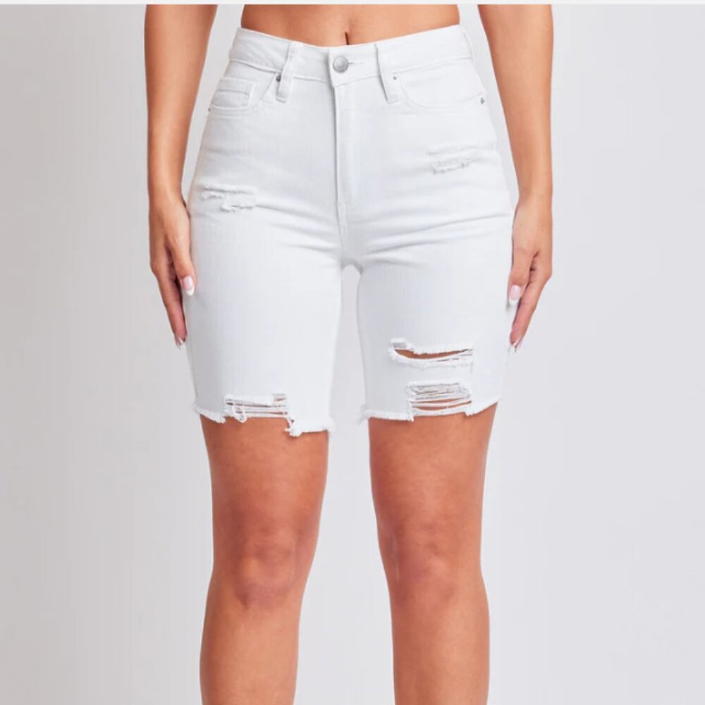 JUNIOR DREAM HIGH-RISE FRAYED HEM SHORTS
